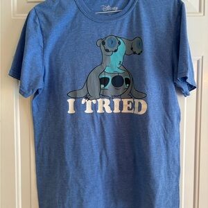 💙 Disney Stitch “I Tried” Graphic T-Shirt – Size M